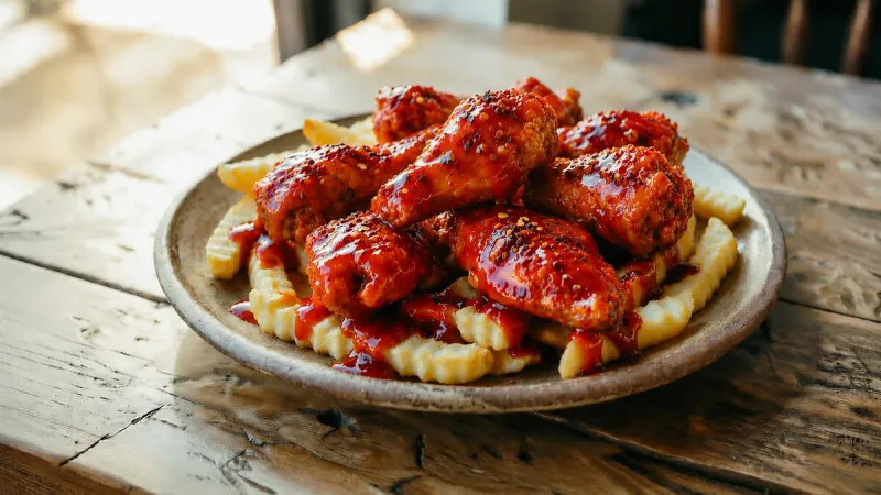 Buffalo Wings with French Fries